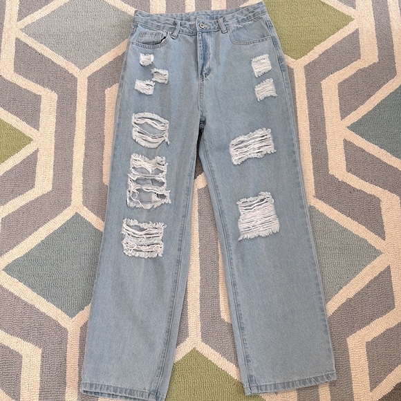 SHEIN Ripped Baggy Jeans, size M (6) - Picture 5 of 7